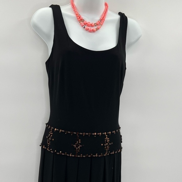 Talbots Women's 10P Petite Black Pleated A-Line Sleeveless Dress - Picture 3 of 12